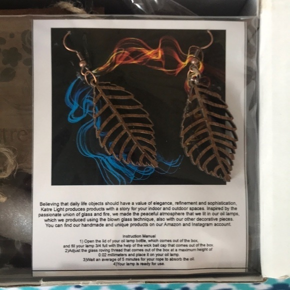 Brand New Handmade Oil Lamp Candle Decorative Refillable Glass Lantern Ice Blue - Picture 7 of 10